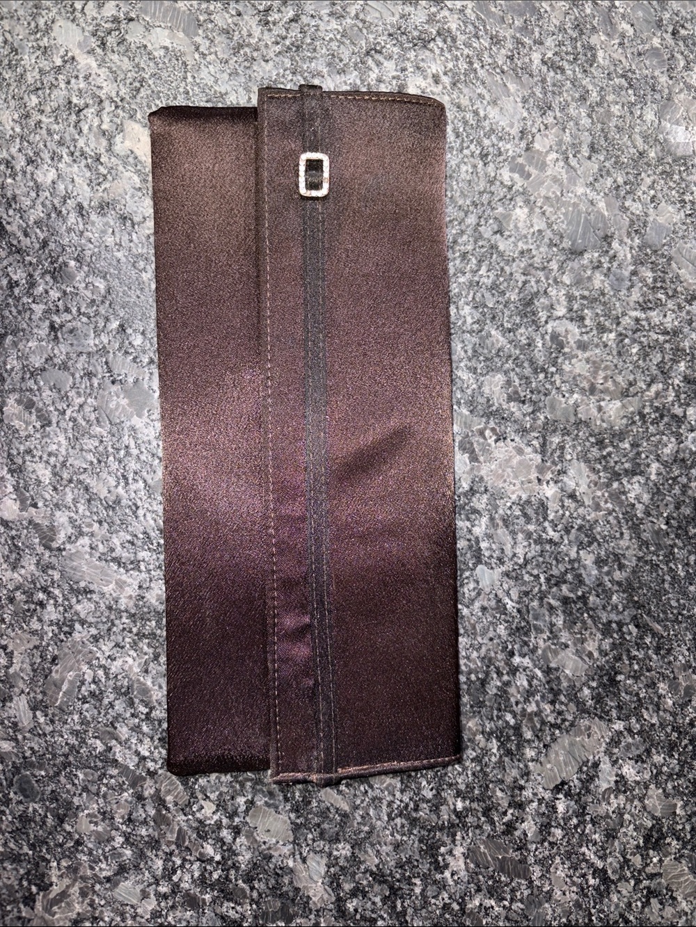 Vintage Brown Satin Wristlet Clutch